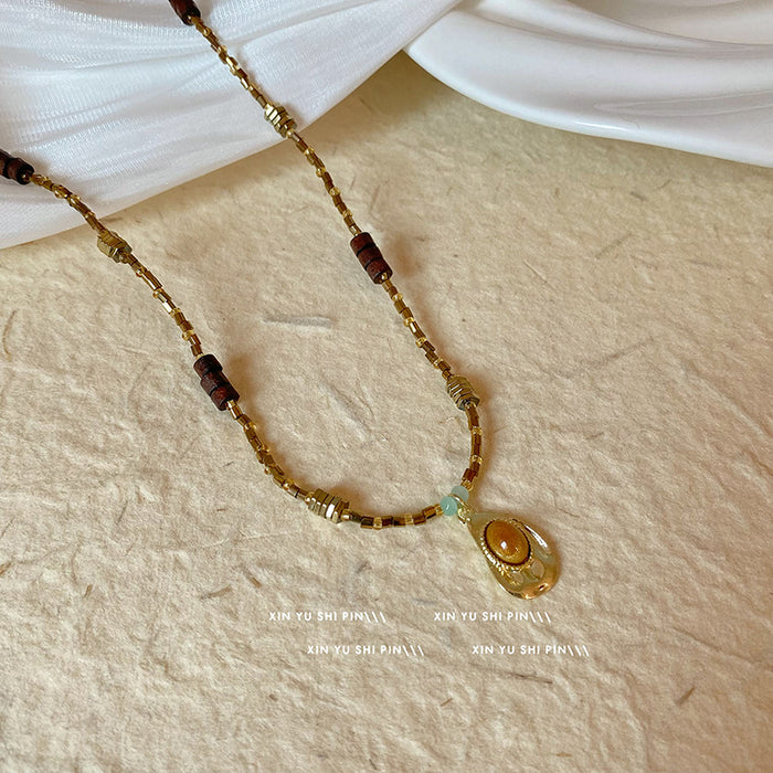 Wholesale Vintage beaded collarbone chain necklace