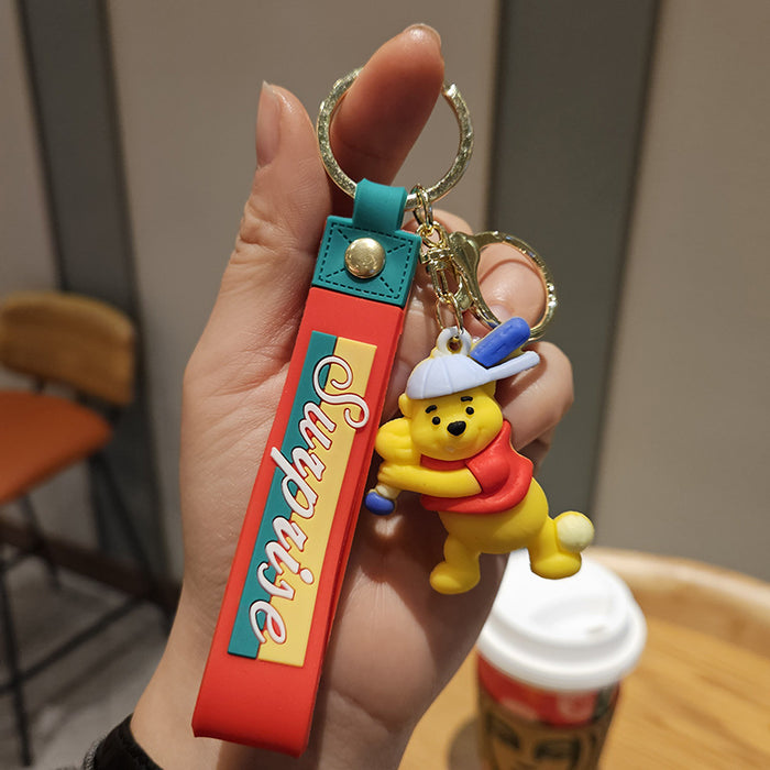 Wholesale Cartoon bear keychain pendant couple bag ornaments bear doll car key chain small gift