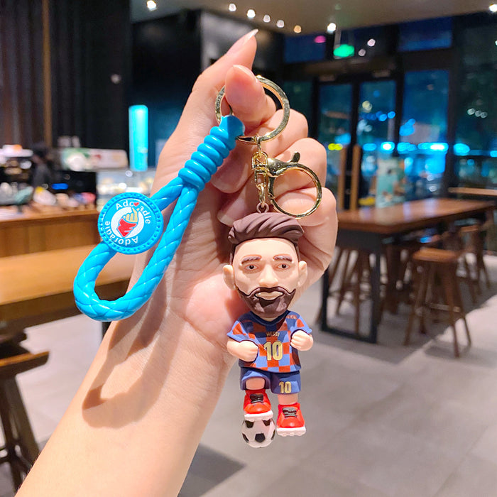 Wholesale Metal Soccer Star Cartoon Keychain Decorative Car Key Accessory MOQ≥2