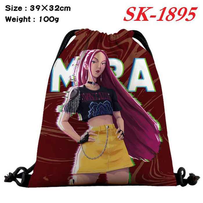 Wholesale Kpop drawstring storage bag with large capacity and full color design also functions as a shopping bag