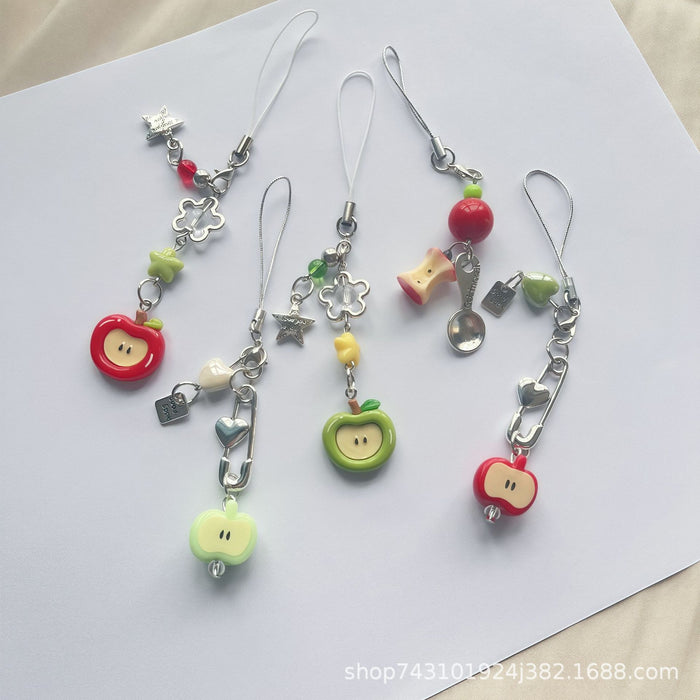 Wholesale Creative fruit-shaped phone charms keychains