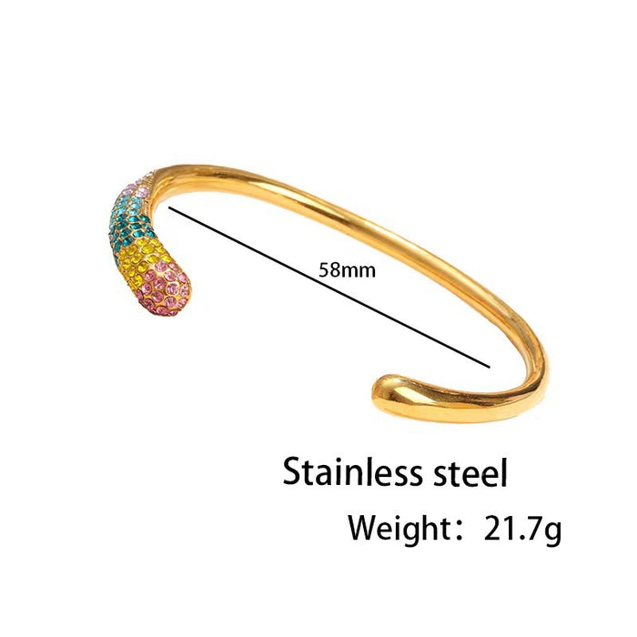 Wholesale Titanium steel bracelet with gold plating and full diamond, high-end and fashionable stainless steel