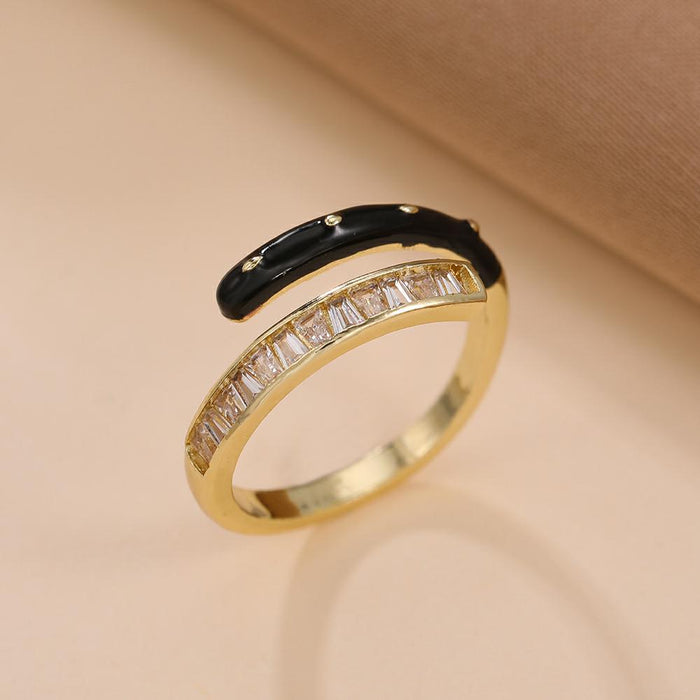 Wholesale Micro-paved zircon adjustable ring for women