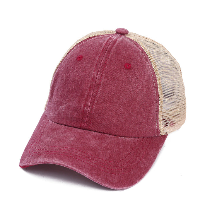 Wholesale  spring and summer washed mesh baseball cap breathable casual mesh cap