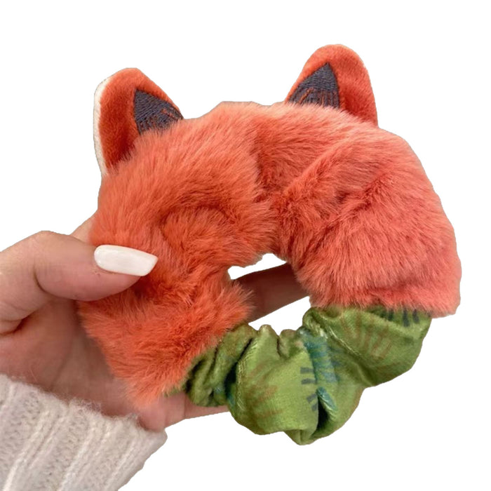 Wholesale Cute cartoon plush ears wide hair scrunchies