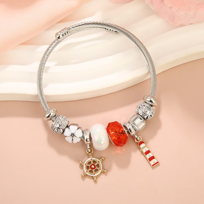 Wholesale Nautical Anchor Beaded Bracelet Women' s Summer Vacation MOQ≥2