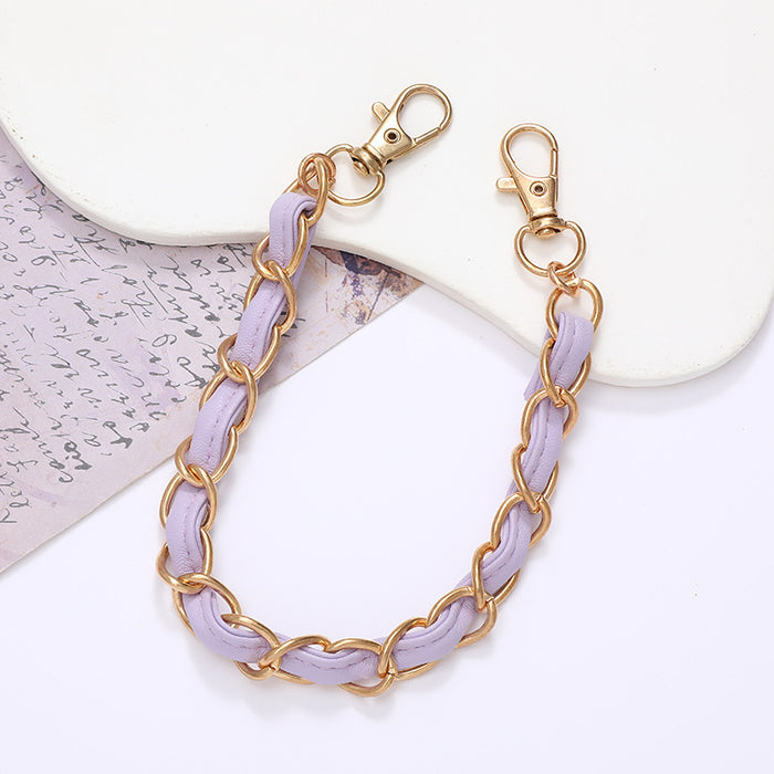 Wholesale Pearl Handheld Chain DIY Mobile Phone Case Accessories Metal Chain Keychains JDC-KC-GL003