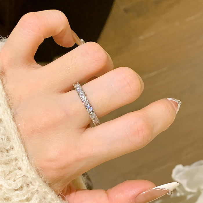 Wholesale Super sparkling full diamond ring, women's light luxury high-end feel, tail ring, women's niche design ring, ring