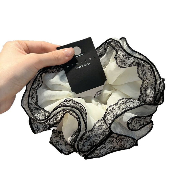 Wholesale Design Lace Hollow Lace Hair Ring Women's Elegant Big Bowel Ring Hair Accessories