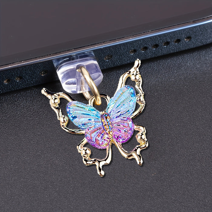 Wholesale Butterfly gradient butterfly mobile phone dust plug