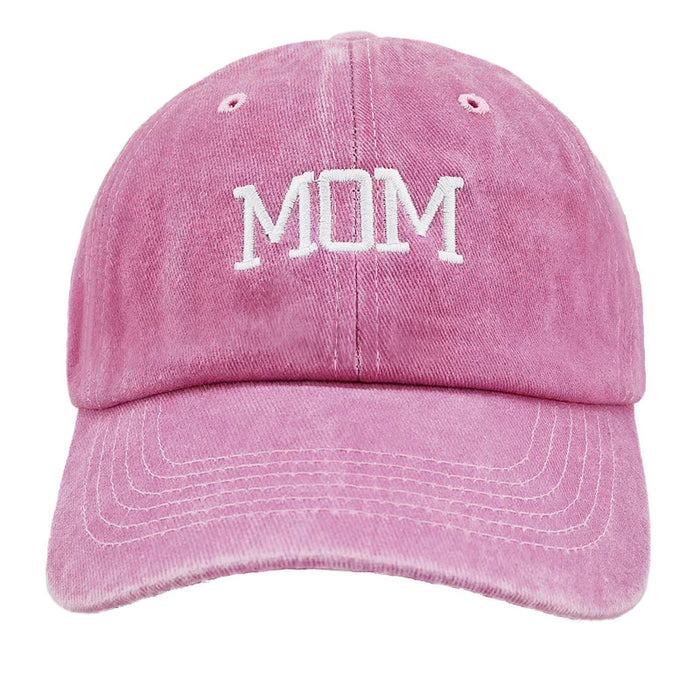 Wholesale Retro washed cotton DAD MOM embroidered couple baseball caps