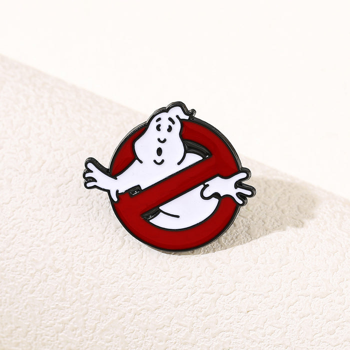 Wholesale Ghostbusters Cartoon White Ghost Metal Brooch Pin Decorative Fashion Accessory