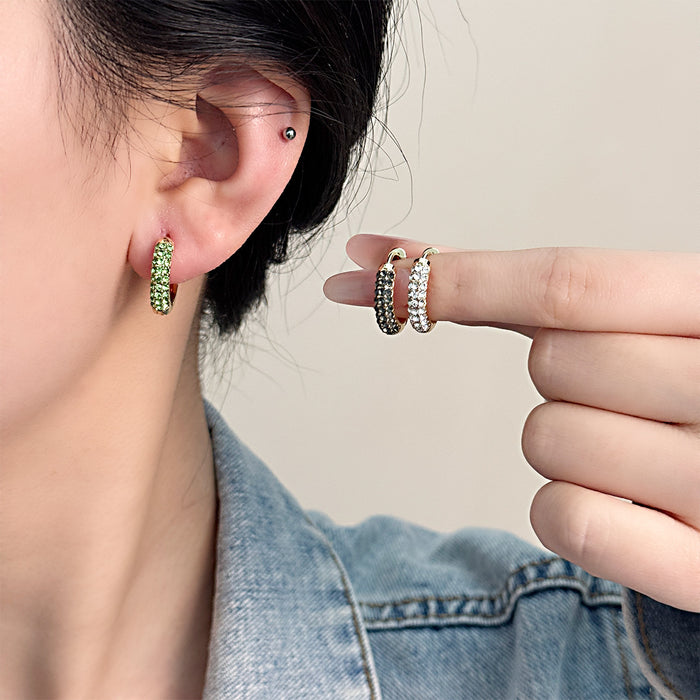 Wholesale Fashionable round diamond studded earrings, exquisite and simple style, elegant ear rings and accessories