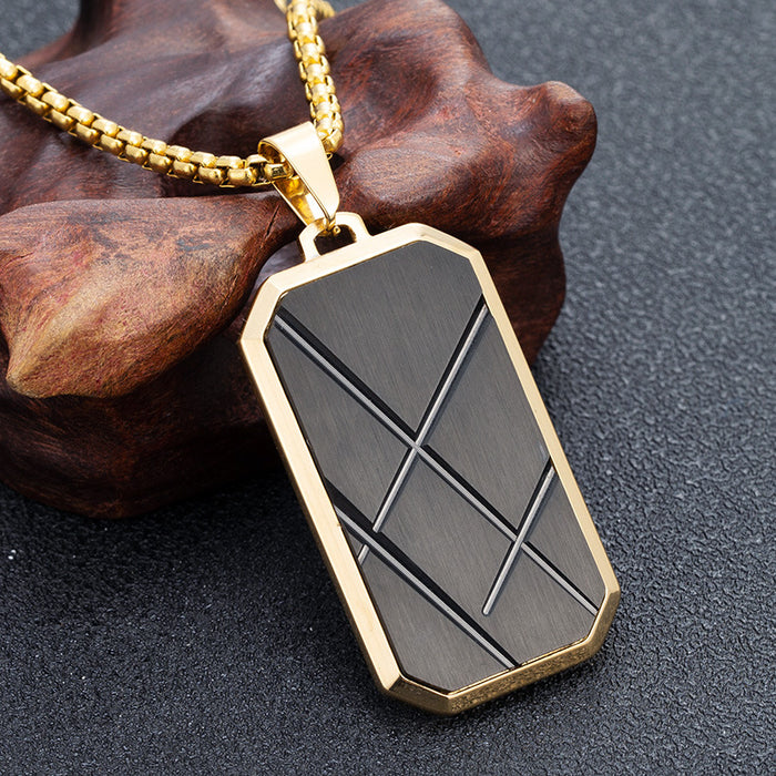Wholesale Octagonal Facet Pendant for Men Stainless Steel Necklace JDC-NE-XingGang002