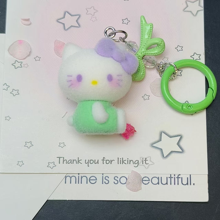 Wholesale flocked cute doll keychain