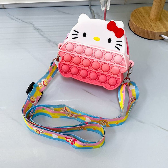 Wholesale Cute Silicone Crossbody Wallet for Girls Red Strawberry Bow Design