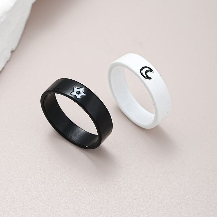 Wholesale New Creative Simple and Cute Love Ring 2-piece Set