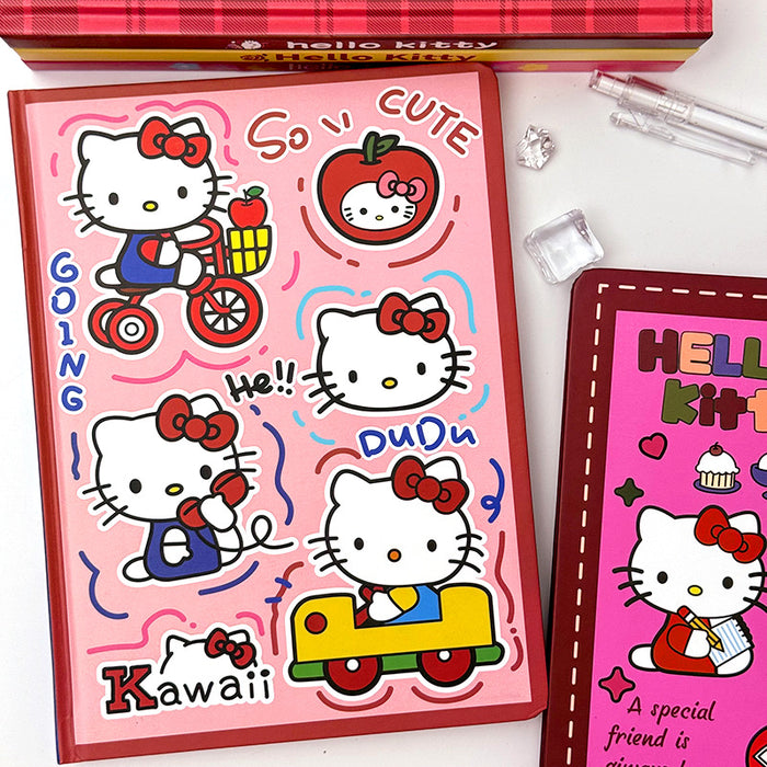 Wholesale Cute Sweet Hard Cover Notebook  Cat Notepad Girl' s Heart Colored Pages Handbook