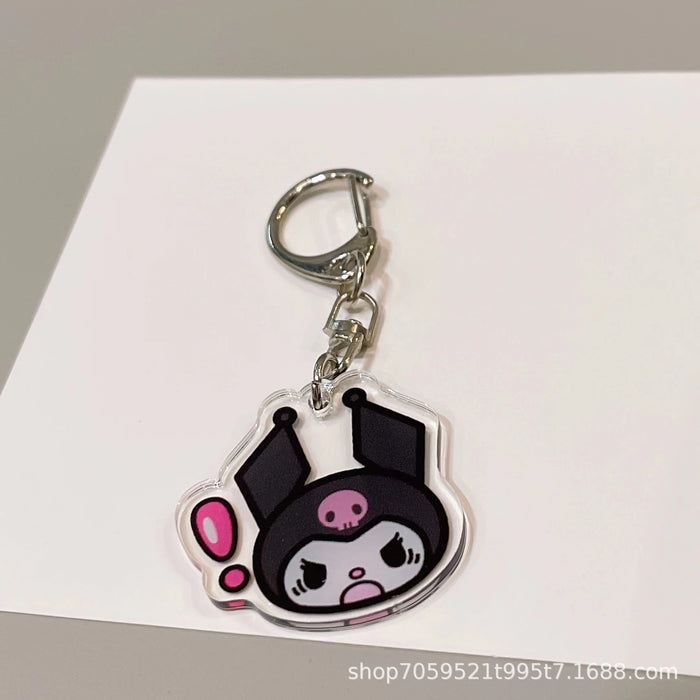 Wholesale Double-sided Keychain Cute Cartoon Book Bag Pendant Transparent Pendant Acrylic Keychain for Men and Women