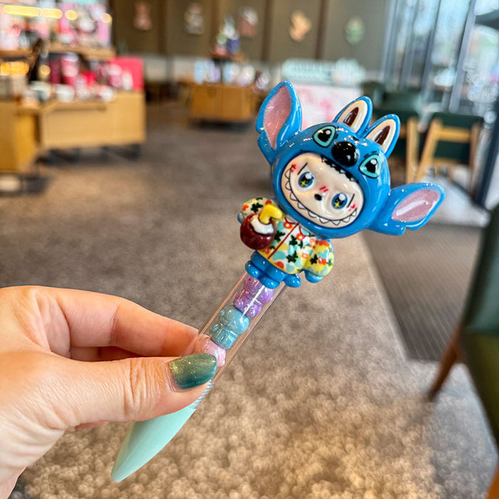 Wholesale Cartoon Smiley Funny Flash Diamond Push Ballpoint Pen Black