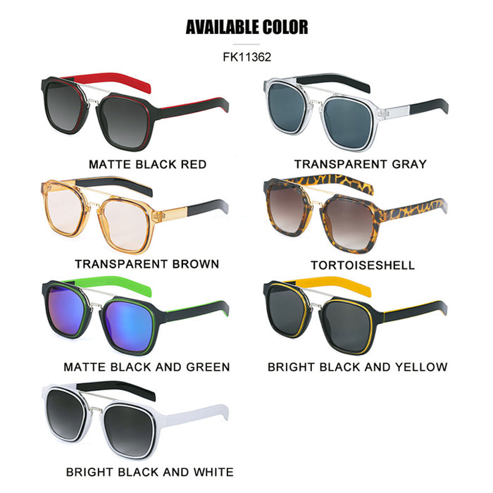 Wholesale New retro double beam sunglasses with square frames