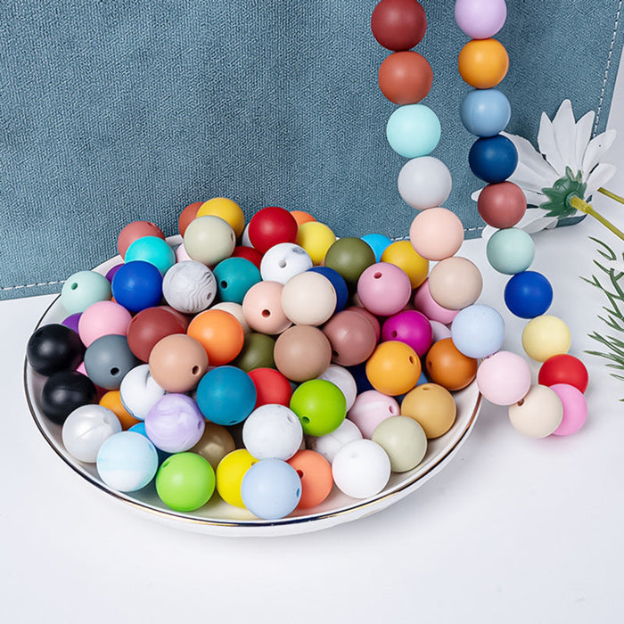Wholesale 50PCS Silicone Colored Circular Handmade DIY Beads JDC-BDS-HeX003