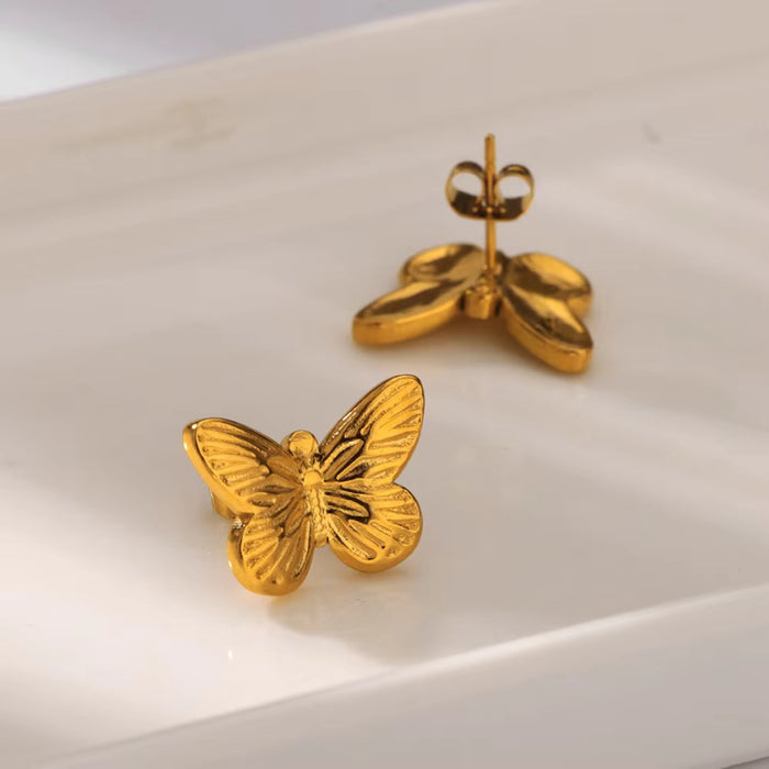 Wholesale  gold love bow earrings fashion  earrings stainless steel jewelry