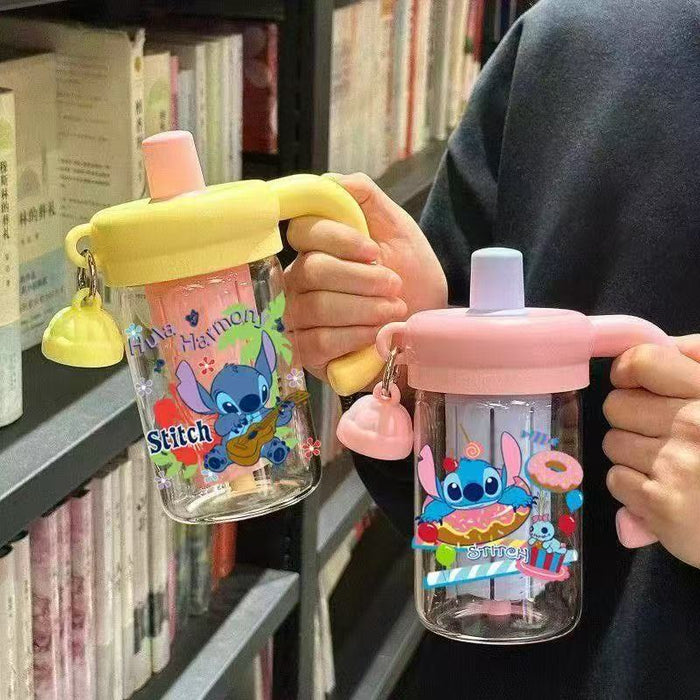 Wholesale cartoon plastic cup large capacity handle Tumblers cup