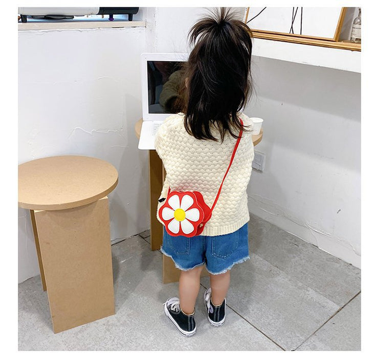 Wholesale Children's small bag stylish and cute mini flower shaped crossbody bag baby coin purse