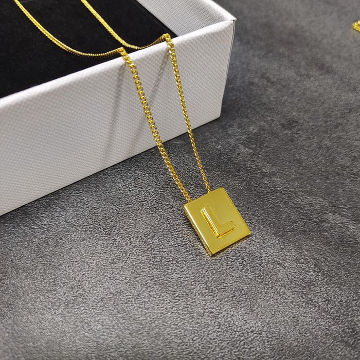 Wholesale Letter necklace gold plated clavicle chain