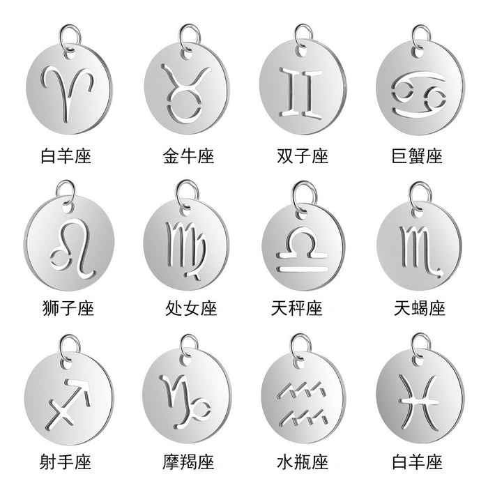 Wholesale Constellation pendant stainless steel pendant electroplated polished steel color stainless steel constellation pendant