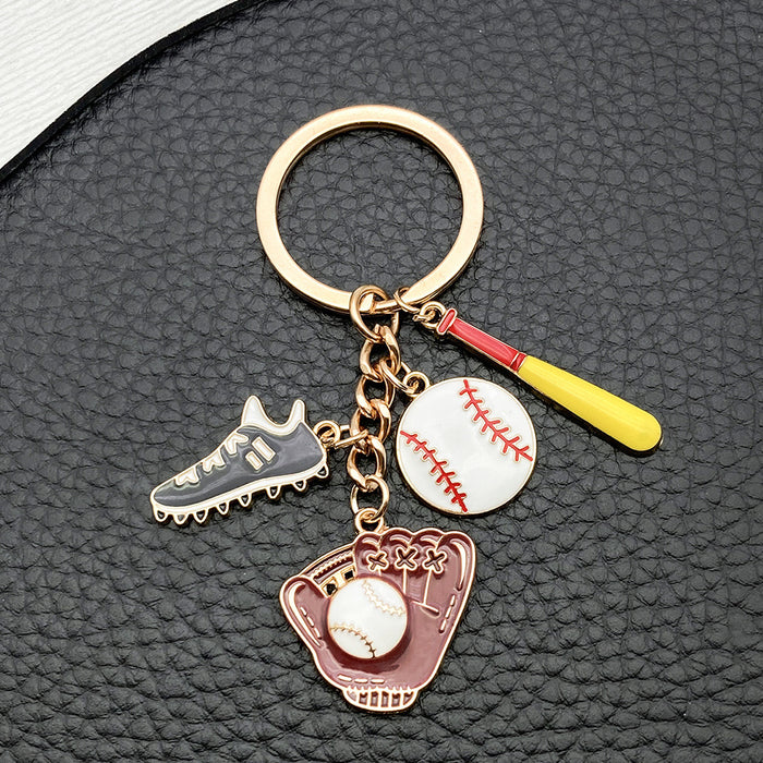 Wholesale Sporty baseball shoes glove metal keychain
