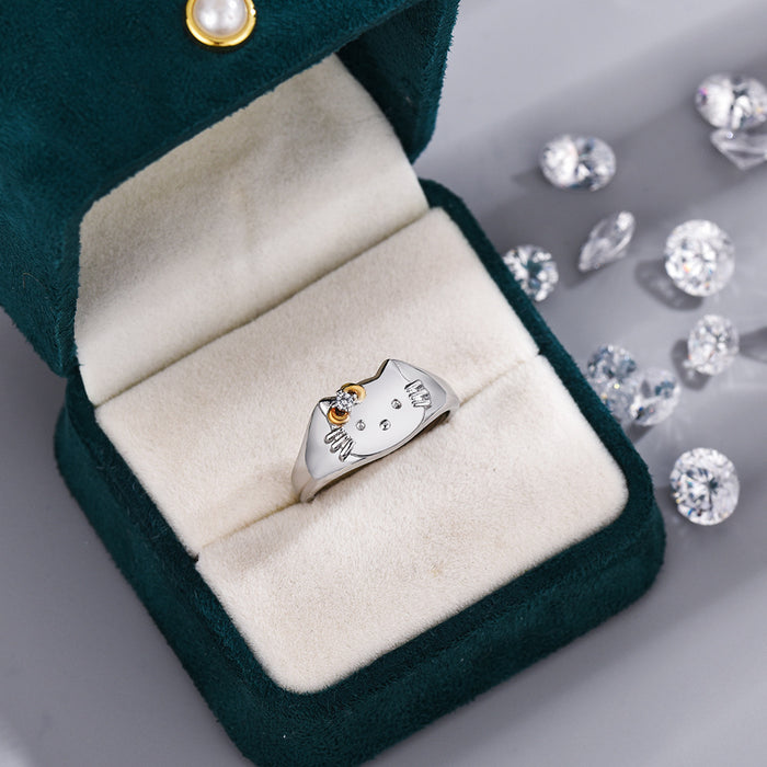 Wholesale Love Zircon Precision Bow Simple Open End Ring, niche