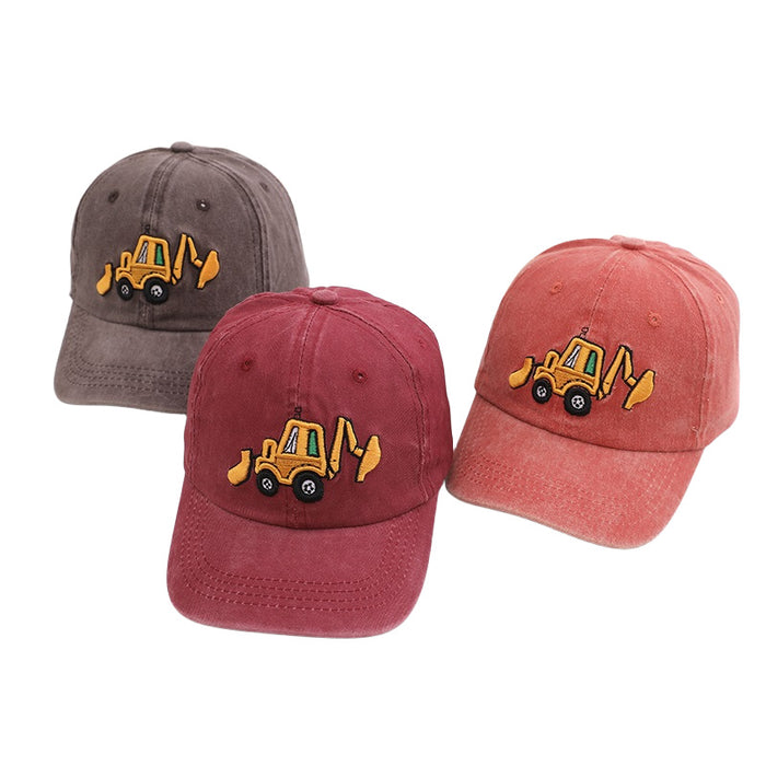 Wholesale Children' s Washable Retro Excavator Cartoon Baseball Hat