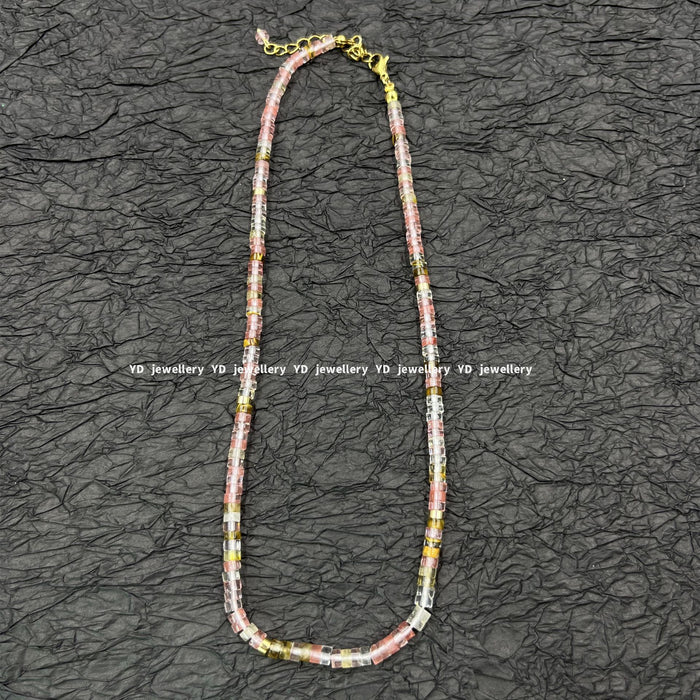 Wholesale Gemstone beaded moonstone patterned green water wave chain star and moon pendant stacked necklace