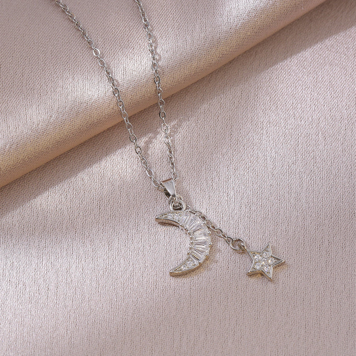 Wholesale Cross border fashion titanium steel necklace, niche design pendant, collarbone chain, temperament accessory