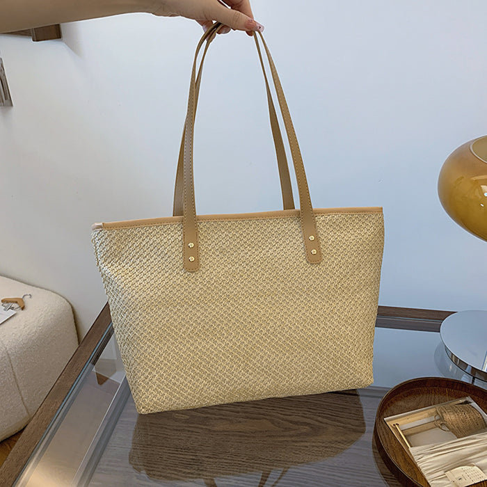 Wholesale Large capacity woven handbag, trendy beach bag, single shoulder armpit bag, tote bag