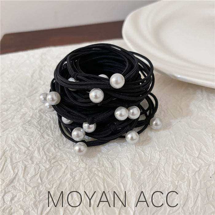 Wholesale Pearl Headband Feminine Black Work Clothing Versatile Rubber Band Hairband