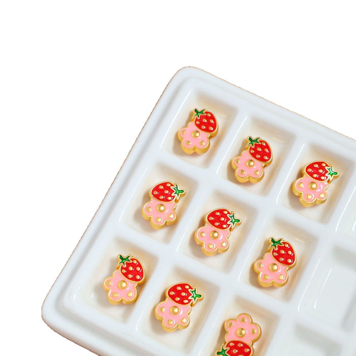 Wholesale Cartoon matte gold flower straight hole loose bead handmade DIY bracelet necklace bead