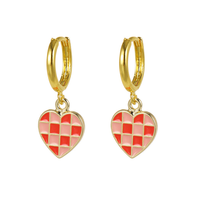 Wholesale   box pattern earrings personalized Joker geometric drop oil earrings spot