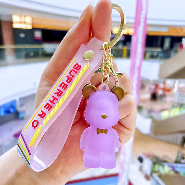 Wholesale Cartoon Crystal Bear Bear Keychain Couple Car Key Chain Bag Pendant