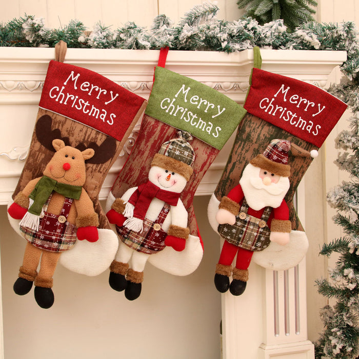 Wholesale Oversized Hanging Leg Letter Christmas Stocking Cartoon Christmas Stocking Christmas Stocking Christmas Stocking Gift Gift Decorations