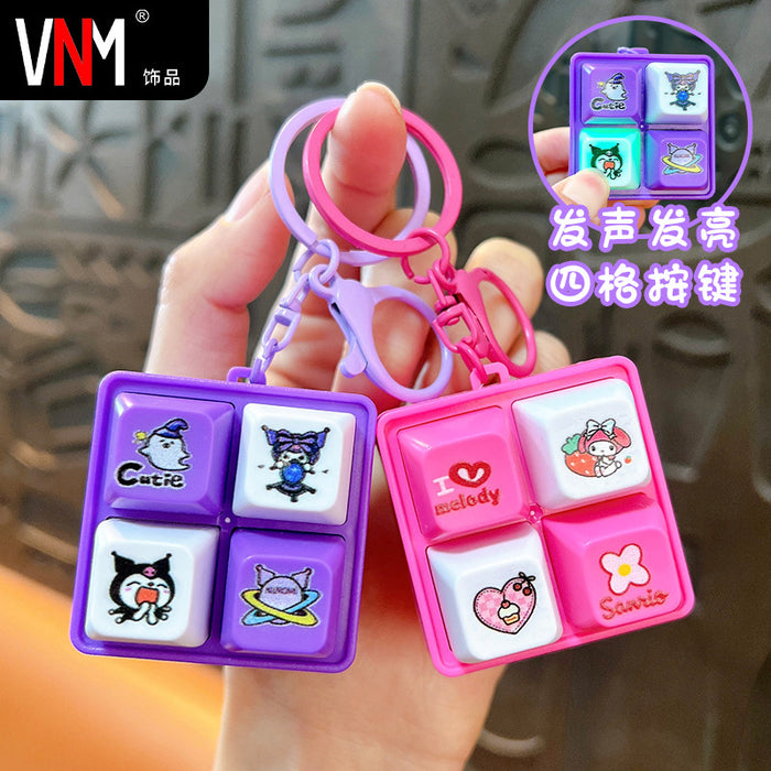 Wholesale Light-emitting sound four-key keychain