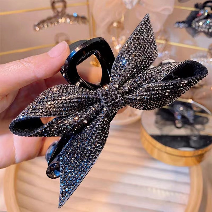 Wholesale bow rhinestone hair clip hair high shark clip back hair clip headdress