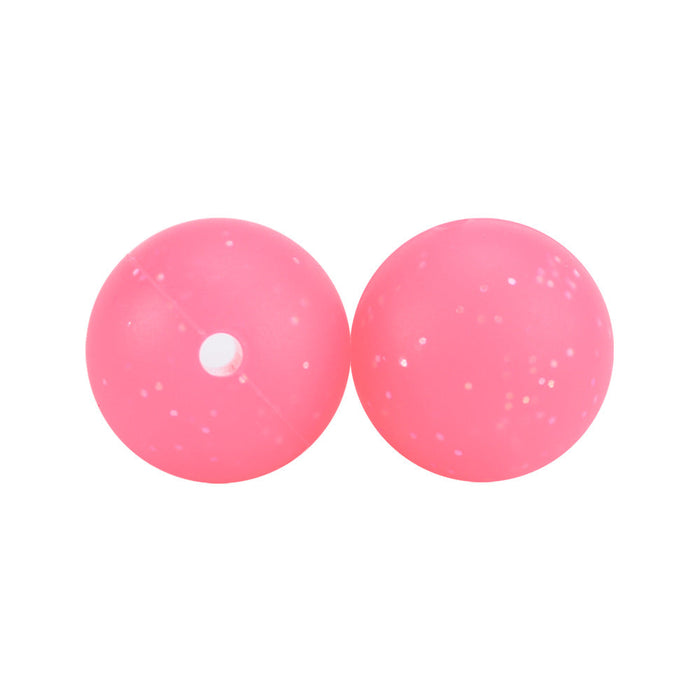 Wholesale 50PCS Silicone Glitter Powder 12/15MM Baby Teeth Grinding Macaron Color Round Beads JDC-BDS-JuX005