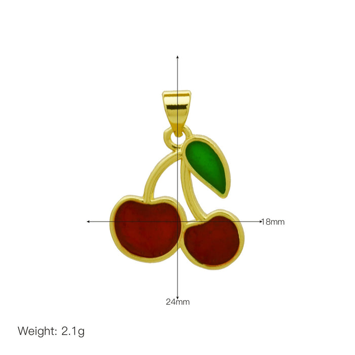 Wholesale Color Drop Oil Cherry Apple Rose Red Pepper Pendant Necklace Clavicle Chain