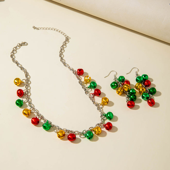 Wholesale Christmas Bell Love Drop Earring and Necklace Set Jewelry Accessory Gift MOQ≥2
