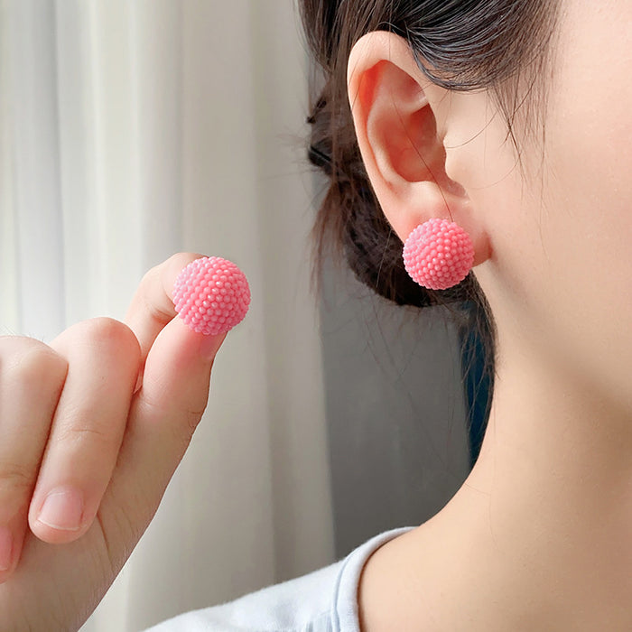 Wholesale Silver needle new love earrings fresh simple round earrings