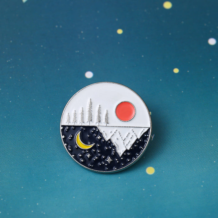 Wholesale Iceberg Sun Moon Brooch Couple's Badge Collection Collar Decoration Backpack Pendant Clothing Corner Fixing