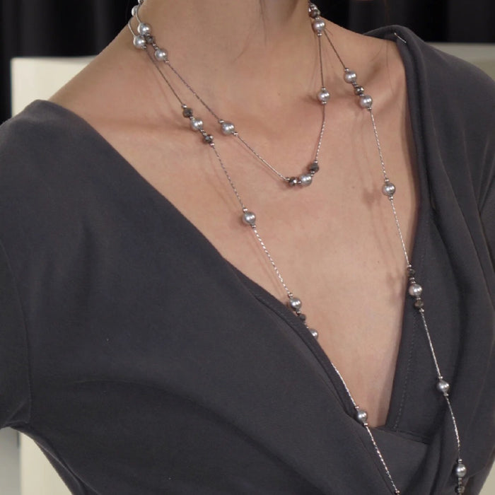 Wholesale Premium pearl necklace, sweater chain, niche design, light luxury collarbone chain, neck chain